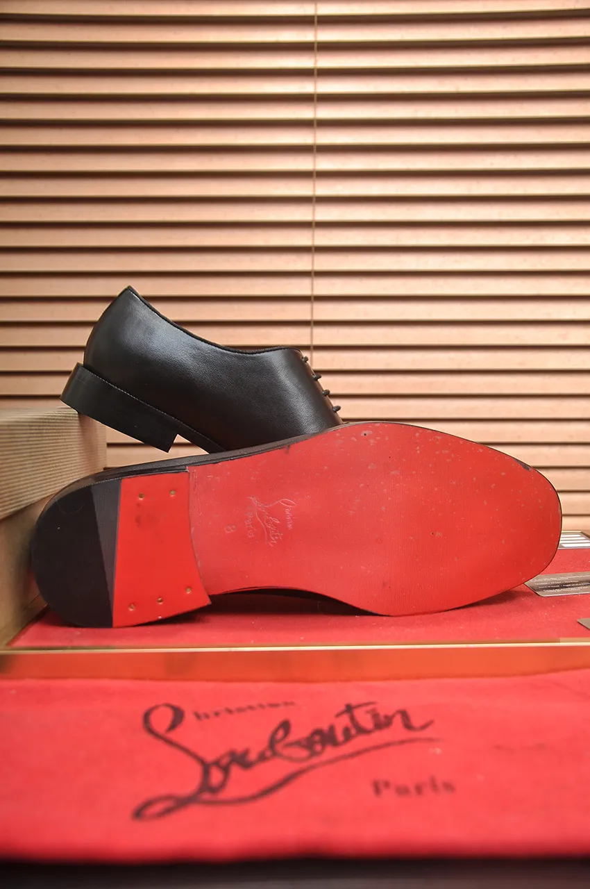 Men's shoes 💰620💶 [Chrstian Loubotin] Red-soled shoes 💋Original mold opening, the highest version on the market, purely handmade ➕Imported cowhide uppers, first-layer water-dyed cowhide lining! Original EU high-gloss outsole. 38 to 45 (45 customized)